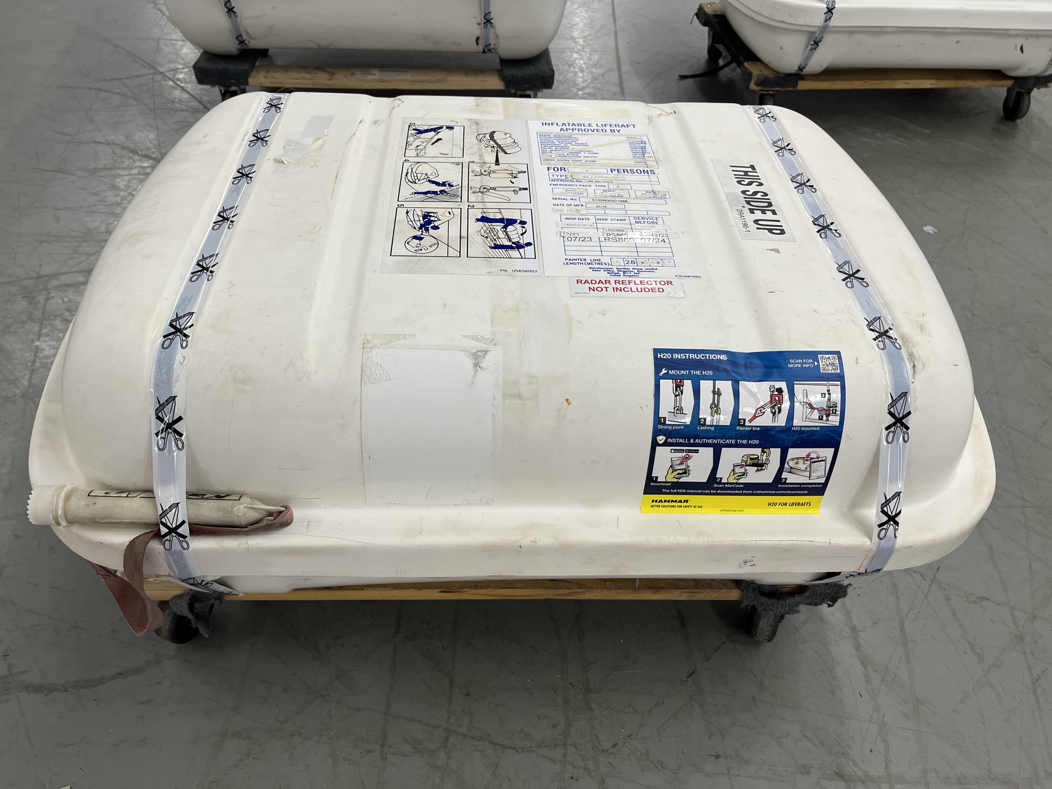 **Pre-Owned** Crewsaver USCG-Approved Commercial Liferaft 4-Person Low Profile Container SOLAS 'A' **Pre-Owned**